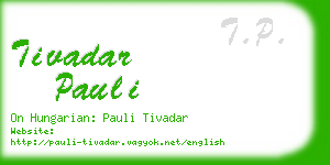 tivadar pauli business card